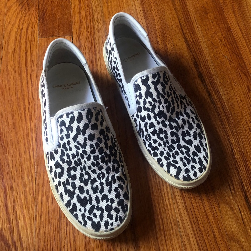 Saint Laurent Leopard Slip On Sneakers
